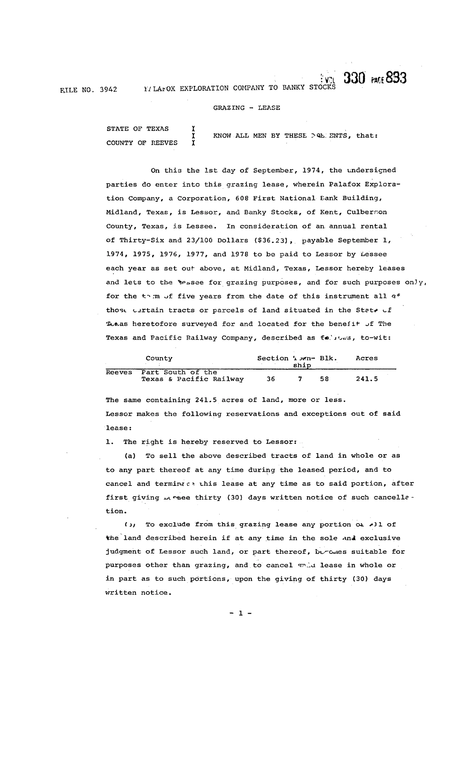 Palafox Exploration Company - Recorded Lease (Doc #24714842)